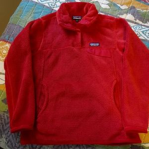 Red fuzzy Patagonia Sweater